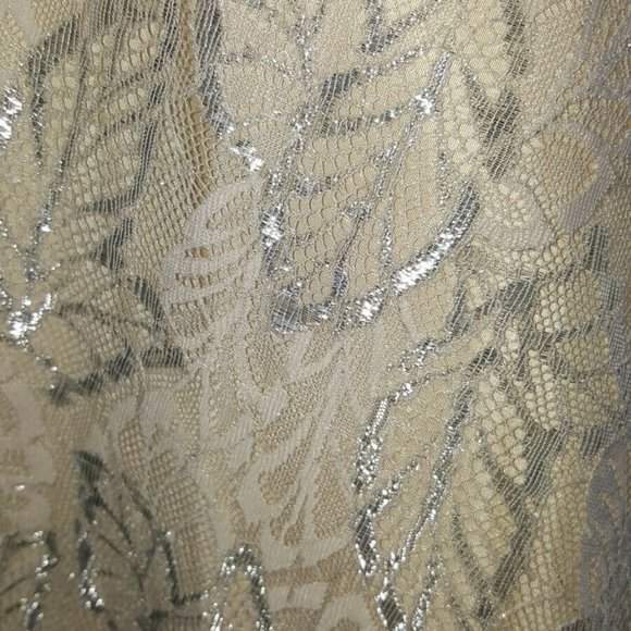 #◇$9,000 NEW CAROLINA HERRERA PRETTY GOLD BLUSH SILVER EMBR CRYSTAL GOWN 10 L - Picture 9 of 12